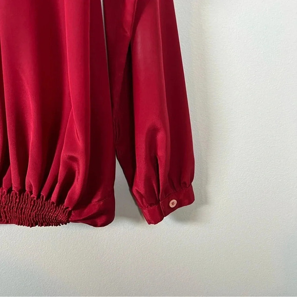 Vintage Liz Claiborne Blouse Red Shoulder Pads Geometric 80s Long Sleeve Size 10 - Picture 12 of 12